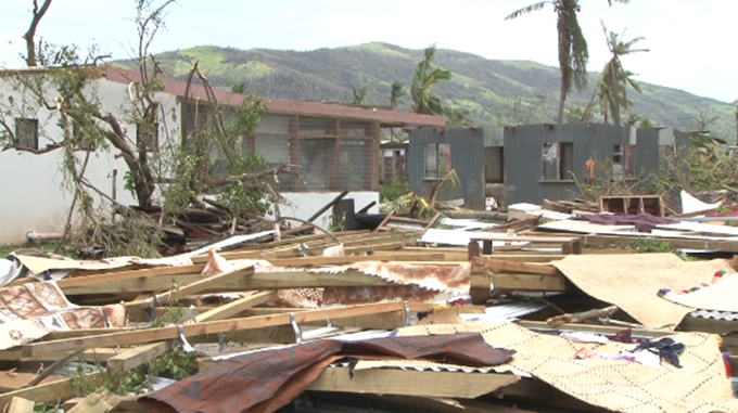 Flattened homes in Rakiraki, Viti Levu. Image: Fiji One News