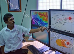 Tropical Cyclone Winston is intensifying and bearing down on Fiji, says Fiji Meteorological Service director Ravind Kumar. Image: Baljeet Singh/Fiji Times 