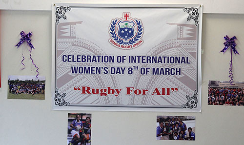 The "Rugby for all" conference celebrating International Women's Day in Samoa. Image: Samoa Observer