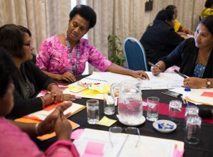 Women meeting in Suva as part of Femlink’s first National Women’s Human Security Consultation. Image: Jeff Tan/Action Aid