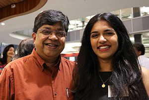 Anuja Nadkarni with her father Dev at the awards night. Image: Del Abcede/PMC 