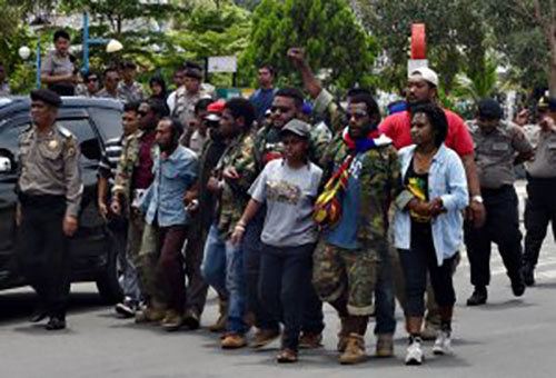 The rally in Jayapura yesterday. Image: Suara Papua