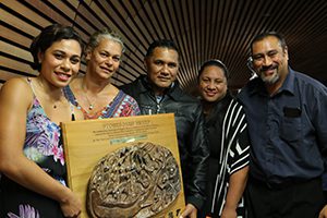 TJ Aumua with her family at the awards. Image: Del Abcede/PMC