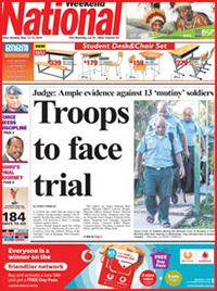 Front page of the The National coverage of the start of the court martial. Image: The National