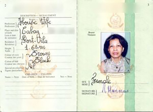 Nesita Manceau, a Filipina, shown in this passport photo is listed here as a "housewife" but also in registries as a corporate director for scores of tax haven companies around the world. Image: Vanuatu Daily Post/ICIJ