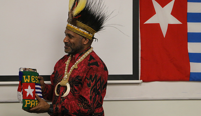 “Lifelong” Free West Papua advocate Benny Wenda says New Zealand support is integral to the global campaign. Image: Kendall Hutt/PMC