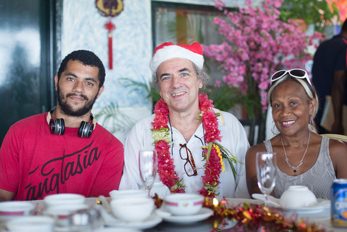 Vanuatu Daily Post founder Marc Neil-Jones with his son Manu and wife Jenny ... "retired" to his eco tourism passion. Image: Dan McGarry/VDP