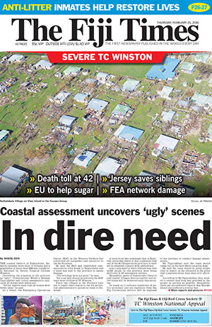 Today's Fiji Times front page.
