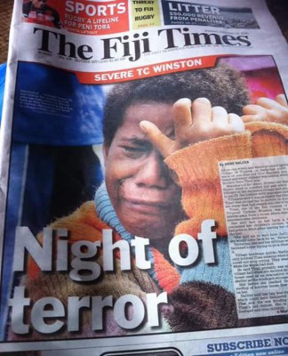 Fiji Times praises resilience of people in face of Winston’s ‘shocking, frightening’ fury