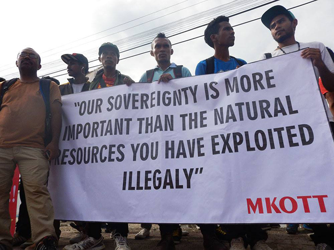 MKOTT protesters call for "respect for Timor-Leste sovereignty" by Canberra. Image: MKOTT