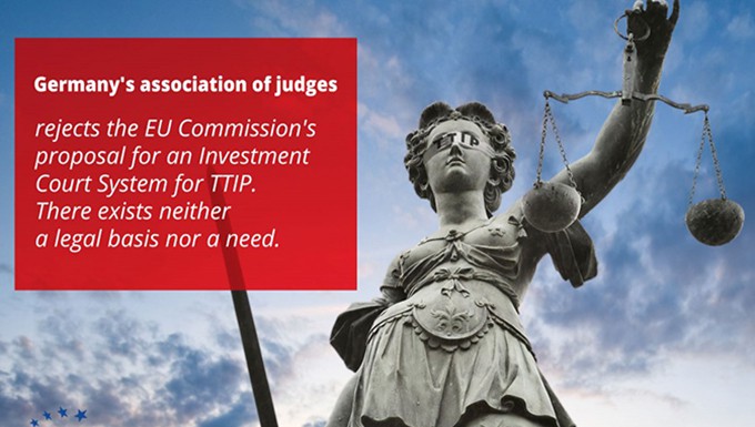 German judges oppose ‘investment courts’ for Europe trade deal