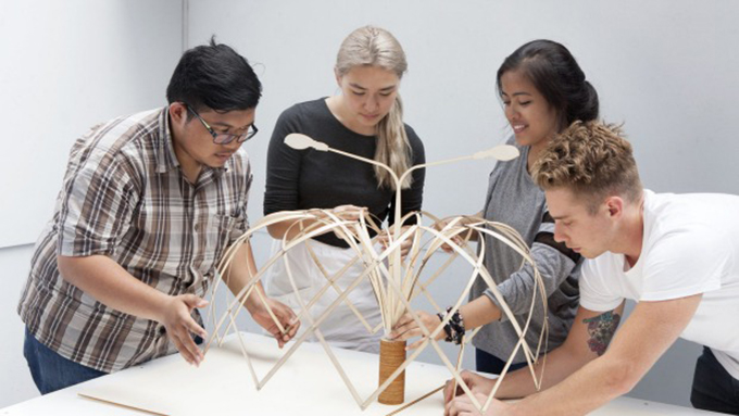 The Bandung project students were tasked with developing a sustainable street vendor shelter for Jakarta vendors. Photo: Supplied