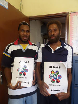 West Papuan supporters show off the petition in their support. Image: Len Garae/VDP