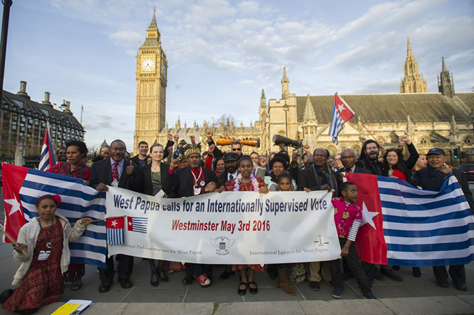 An historic day ... the Westminster Declaration on West Papua. Image: David Mirzoeff/Free West Papua Campaign