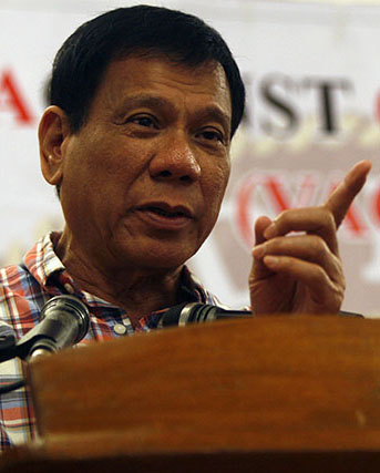 Rodrigo Duterte, the tough-talking mayor of Davao City favoured to win the Philippines presidency. Image: duterte.com