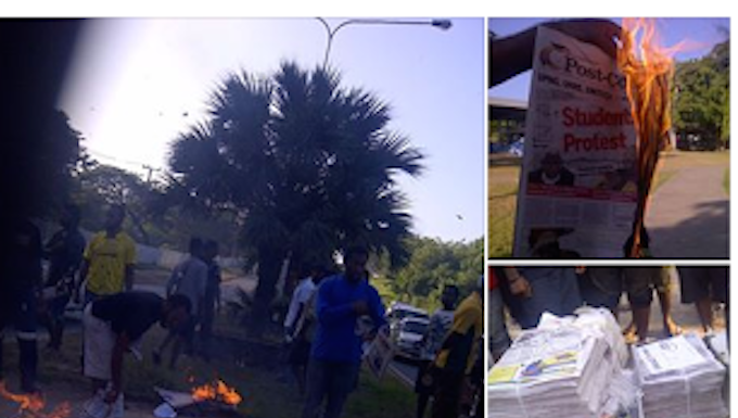 UPNG students burn 800 newspapers in protest over political crisis