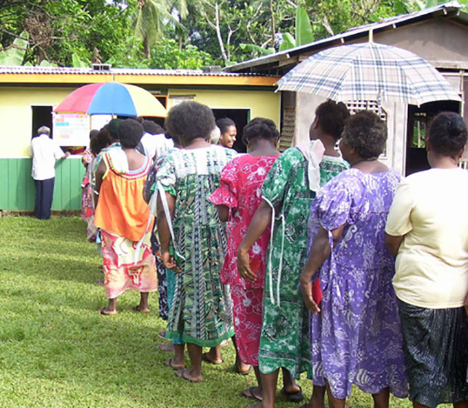 Vanuatu women voting 