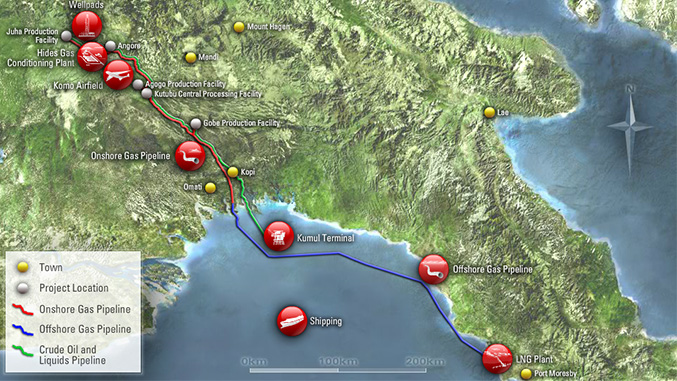 The PNG LNG project map. Image: PNG LNG website