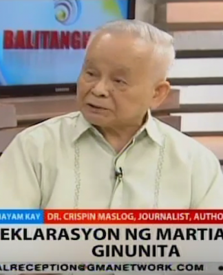 Crispin Maslog on Marcos dictatorship corruption, abuses during Martial Law