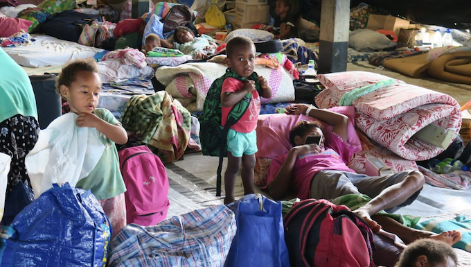 Howling dogs all that’s left in volcano island Ambae’s empty villages
