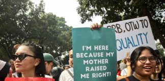 A woman's rights rally in Jakarta last week. Image: Yudha Baskoro/Jakarta Globe