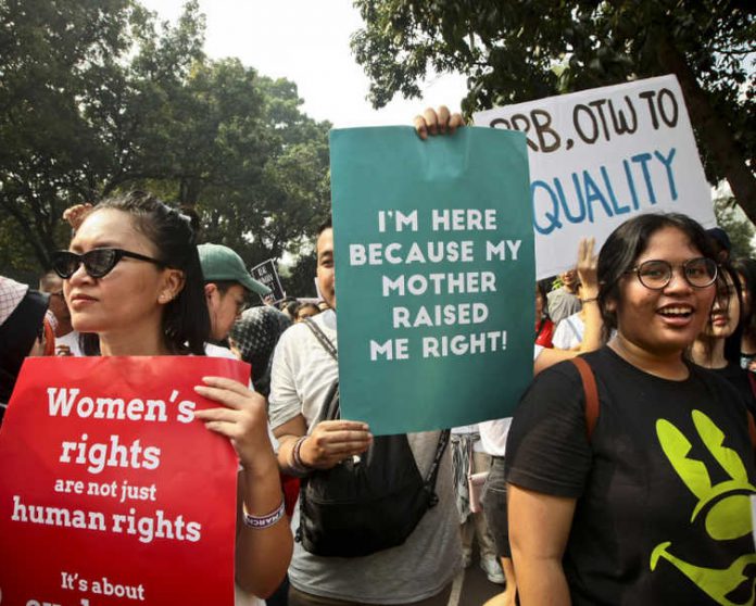 A woman's rights rally in Jakarta last week. Image: Yudha Baskoro/Jakarta Globe