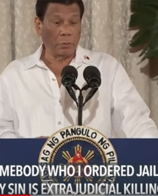 ‘My only sin is extrajudicial killings,’ admits President Duterte