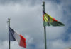 Two flags ... French tricolour and the Kanak ensign