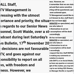 The EMTV memo shared widely on Pacific region social media.