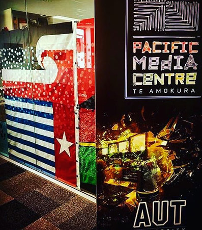 The banned West Papuan Morning Star flag on display at Auckland’s Pacific Media Centre today. Image: PMC