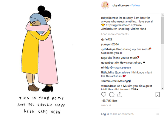 The Ruby Jones “You should have been safe” illustration that captured a world’s imagination. Image: Ruby Jones Instagram/PMC screenshot