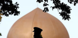 Policeman at mosque