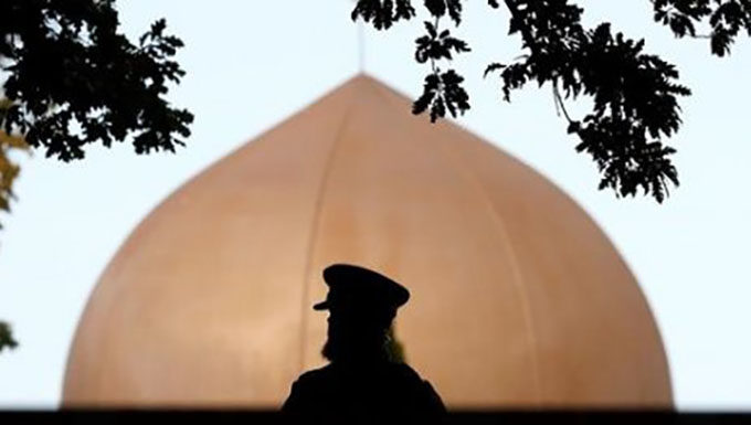 Policeman at mosque