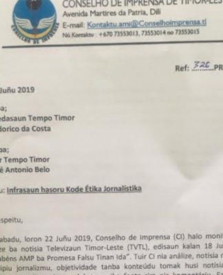 Timor-Leste free speech, criminal defamation and protecting Maun Bo’ot (‘Big Brother’) Timor-Leste Press Council letter