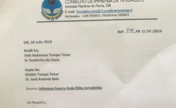Timor-Leste Press Council letter
