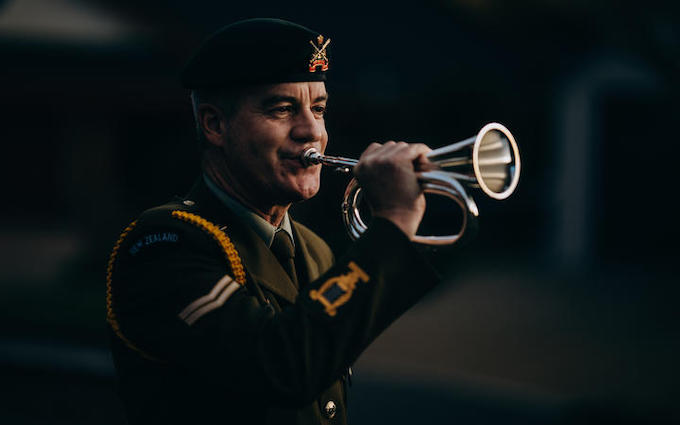 Playing the bugle