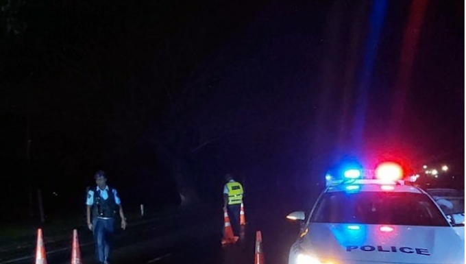 Fiji police arrest 18 people for breach of covid curfew Fiji police curfew roadblock