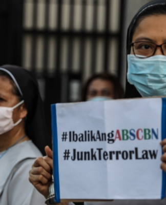 Catholic nuns protest