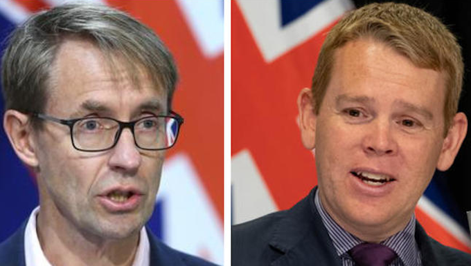 Dr Ashley Bloomfield + Chris Hipkins