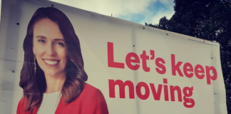 NZ election 2020 hoarding