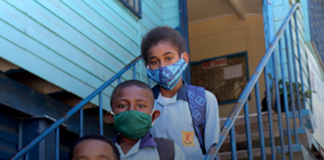 Masked PNG schoolchildren