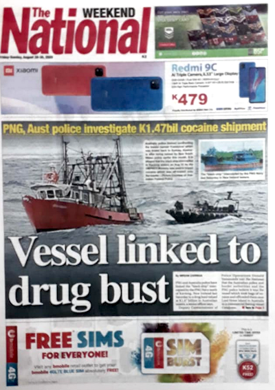 PNG Vessel linked to drug haul