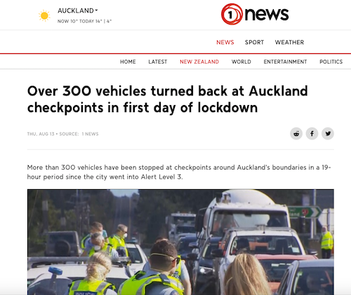 Auckland vehicles turned back