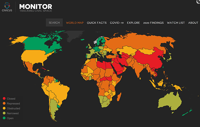 CIVICUS map