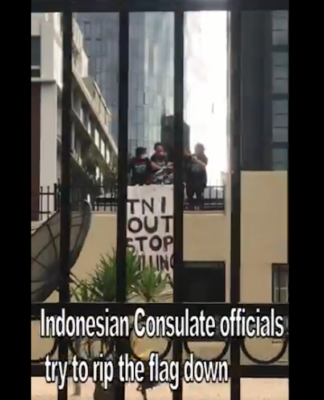 Jakarta ‘regrets’ Morning Star flag protest at Melbourne consulate after video goes viral West Papua protest in Melbourne