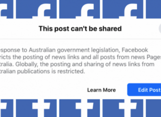 Auastralian FB news ban