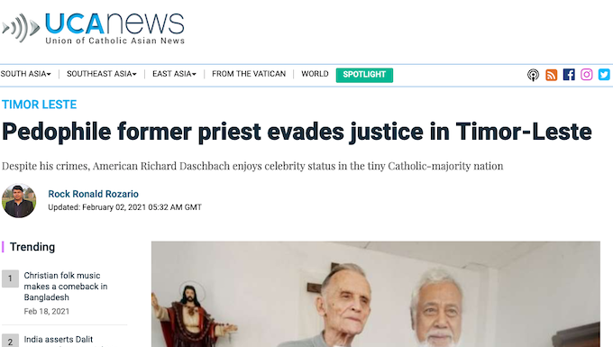 Fear still marks the trial of a former priest in Timor-Leste enclave UCA News screenshot