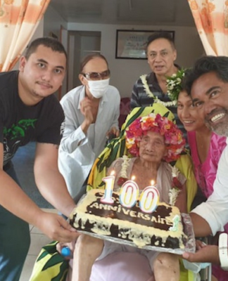 Happy birthday Tahiti’s Mama Tini – celebrating with 100 candles, family Mama Tini