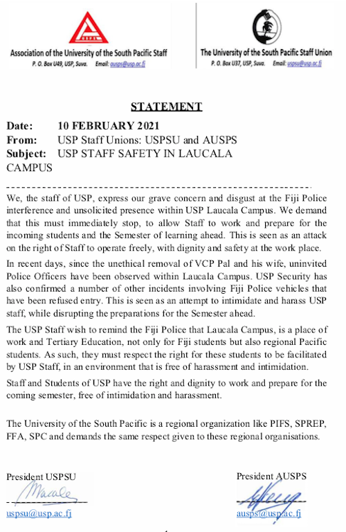 USP unions letter 100221
