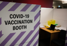 Covid vaccine booth